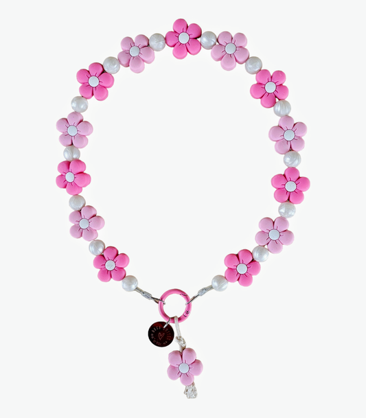 Pink flower glamour Ketting